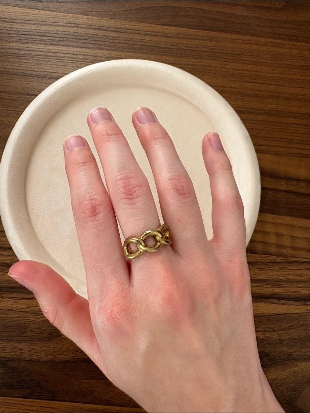 Adjustable Gold Link Chain Ring